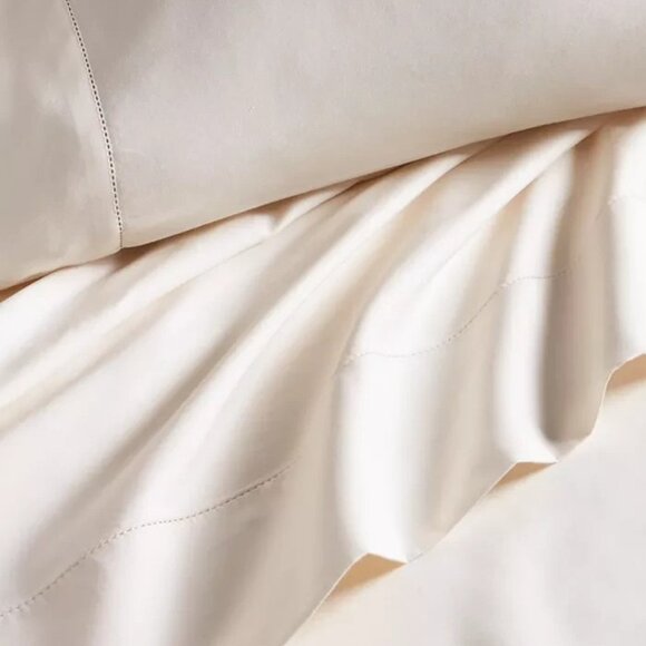 Hotel Collection 680TC King Sheet Set Supima Cotton Ivory Solid New $500 - Picture 2 of 3